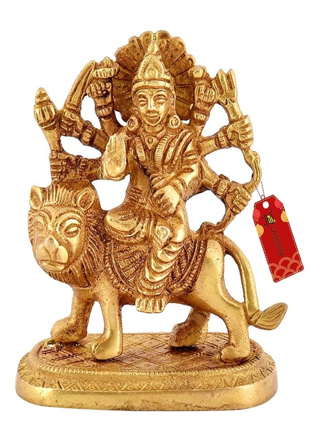 UAPAN Brass Statue Idol Murti I Pooja Poojan Temple Daily Worship 100% Brass Material (Medium, Durga Ji) - Image 1